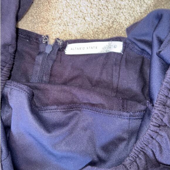 NWOT Altar'd State Puff Sleeve Sweetheart Neckline Mini Dress Navy size L - Picture 3 of 8